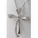 Womens White Gold Czech Stone Cross Womens White Gold Czech Stone Cross
