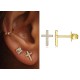 Cross Stud Earrings Gold Color Sterling Silver Cross Stud Earrings Gold Color Sterling Silver