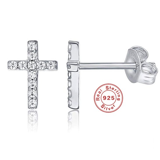 Cross Stud Earrings Sterling Silver Cross Stud Earrings Sterling Silver