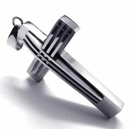 Men's Trendy Ridged Cross Pendant Necklace Men's Trendy Ridged Cross Pendant Necklace