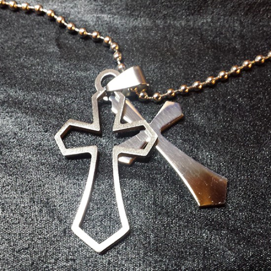 Men's Cross Cutout Stainless Steel Cross Necklace Men's Cross Cutout Stainless Steel Cross Necklace