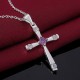 Silver Plated Cross Pendant CZ Amethyst Silver Plated Cross Pendant CZ Amethyst
