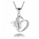 18K Gold Plated Zircon Crystal Heart Pendant Necklace-Clear 18K Gold Plated Zircon Crystal Heart Pendant Necklace-Clear