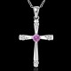Silver Plated Cross Pendant CZ Amethyst Silver Plated Cross Pendant CZ Amethyst