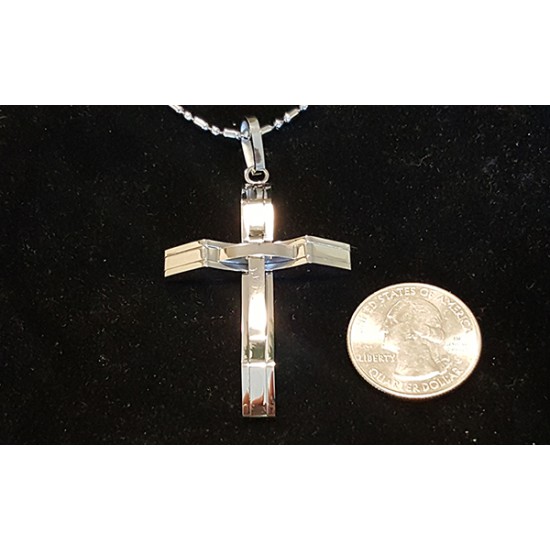 Men's Polished Cross Pendant Necklace Trendy Men's Polished Cross Pendant Necklace Trendy