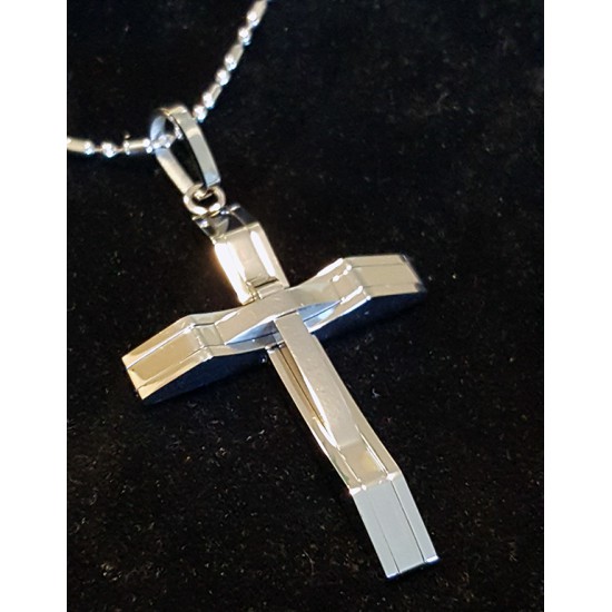 Men's Polished Cross Pendant Necklace Trendy Men's Polished Cross Pendant Necklace Trendy